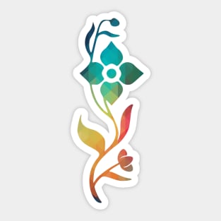 Rainbow abstract flower design 03 Sticker